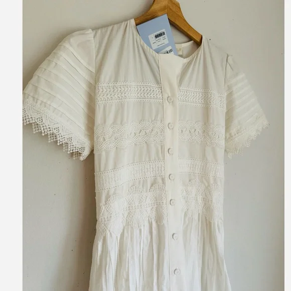 NWT Waimari Camila Lace Embroidered Maxi Dress in Pure White - Picture 9 of 13